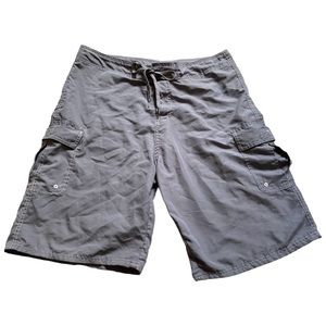 Talks Mens Gray Non Netting Swimming Trunks Size 34
